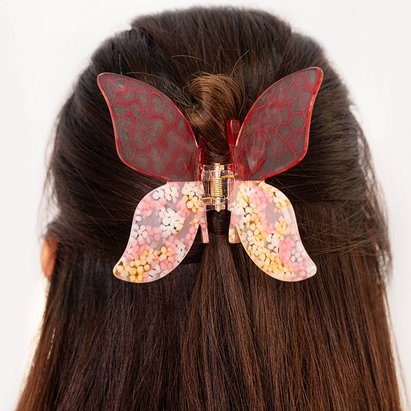 Pink Butterfly Hair Animal Claw Beauty Gift