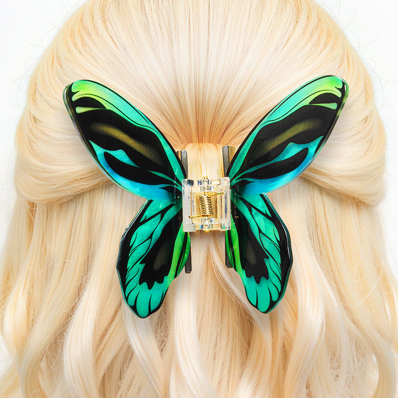 Blue-green Morpho Butterfly Hair Claw Beauty Gift