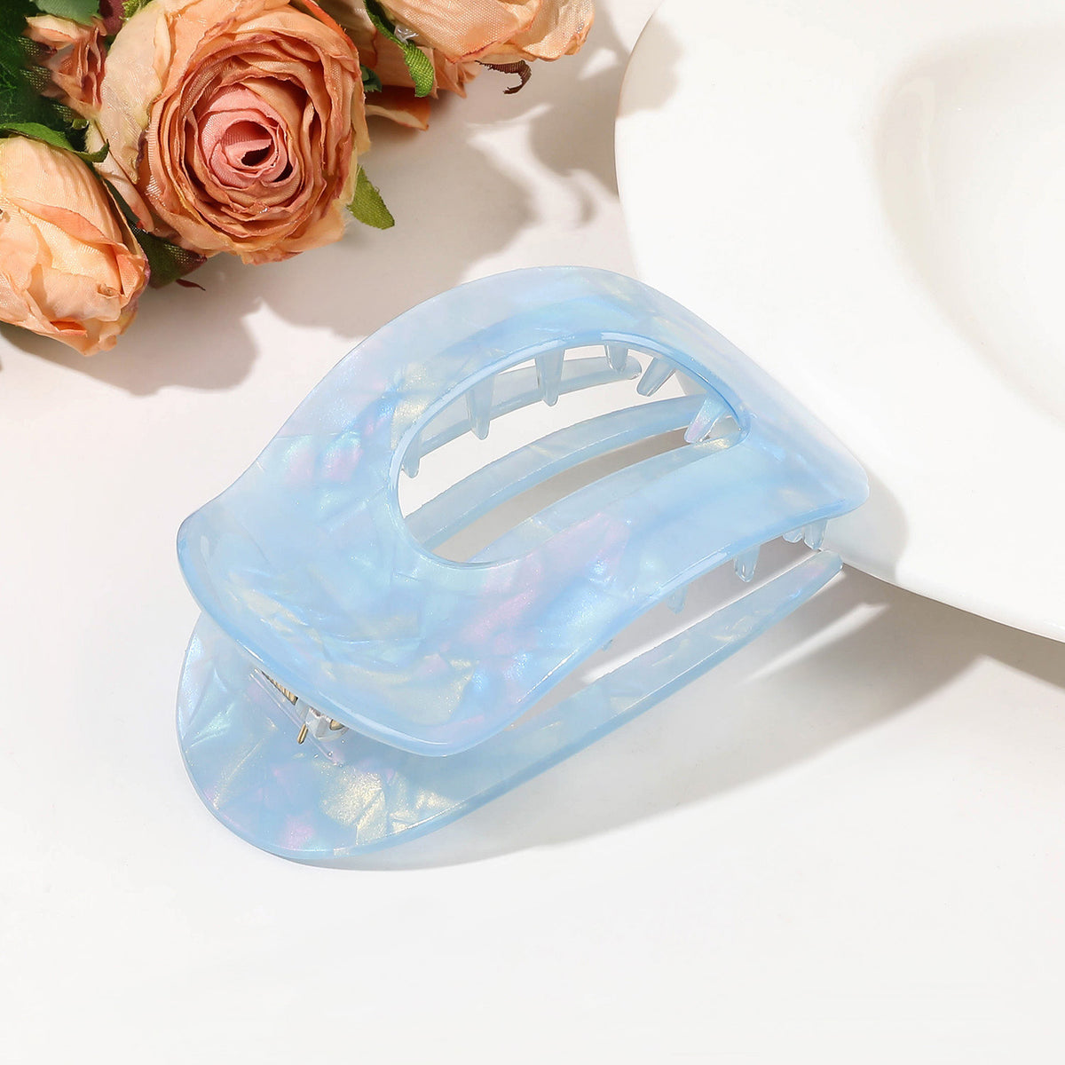 Drive Safe Lay Down Clip Solid Acetic acid Color Hair Claw Daily OOTD Beauty Gift